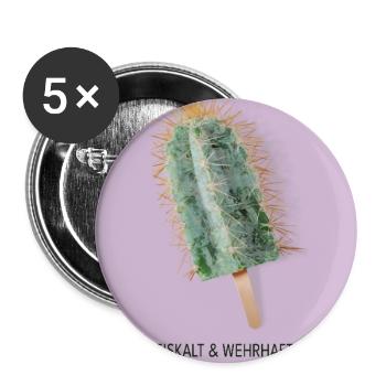 Eiskalt & Wehrhaft Kaktus Eis Design - Buttons groß 56 mm (5er Pack) - Weiß - Vorne