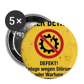 Kaputt - Buttons groß 56 mm (5er Pack) - Weiß - Vorne