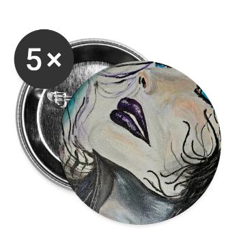 Feurig  - Buttons groß 56 mm (5er Pack) - Weiß - Vorne