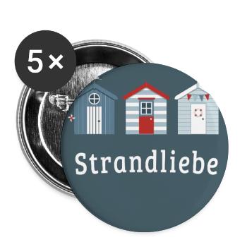 Strandliebe – Küstenposter Minimalistisch - Buttons groß 56 mm (5er Pack) - Weiß - Vorne
