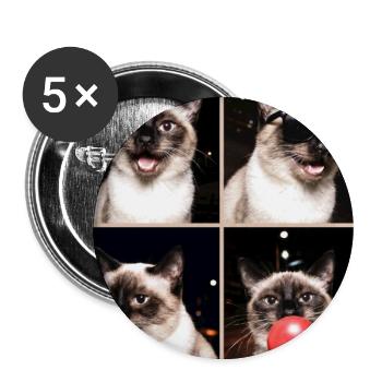 Chats Colorpoint Chat à poil court - Lot de 5 grands badges (56 mm) - blanc - Devant