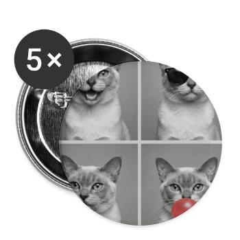 Chats Chat birman européen - Lot de 5 grands badges (56 mm) - blanc - Devant