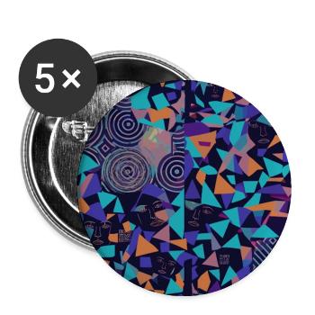 Anti AI Distortion Pattern - Buttons groß 56 mm (5er Pack) - Weiß - Vorne