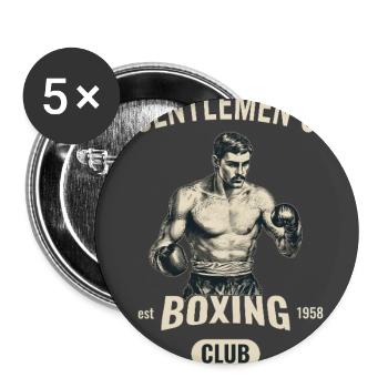 Gentlemen’s Boxing Club – Retro Boxing Design - Buttons groß 56 mm (5er Pack) - Weiß - Vorne