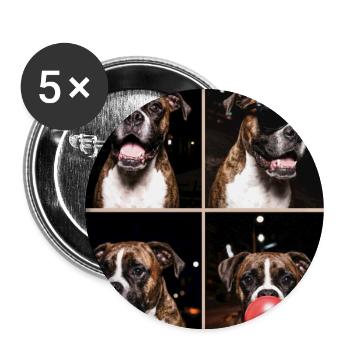 Hunde Boxer Hund - Buttons groß 56 mm (5er Pack) - Weiß - Vorne