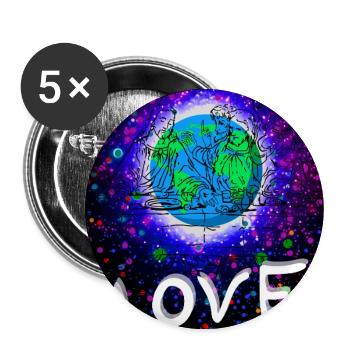 Liebe Kosmos Farbexplosion - Buttons groß 56 mm (5er Pack) - Weiß - Vorne