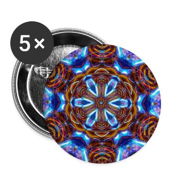 Kaleidoskop Mandela Neon Muster - Buttons groß 56 mm (5er Pack) - Weiß - Vorne