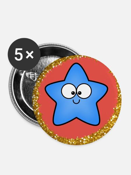 Star_-4500_x_5400_px- - Buttons groß 56 mm (5er Pack) - Weiß
