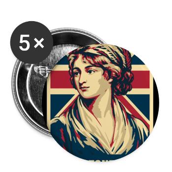 Mary Wollstonecraft UK Pop Art - Buttons groß 56 mm (5er Pack) - Weiß - Vorne