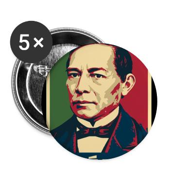 Benito Juárez Mexiko Pop Art - Buttons groß 56 mm (5er Pack) - Weiß - Vorne