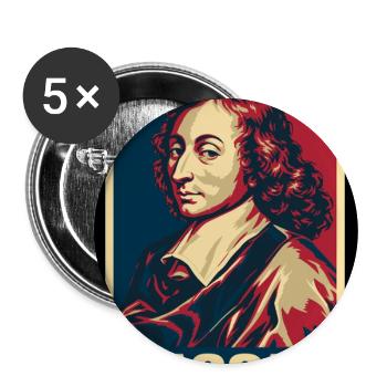 Blaise Pascal France Pop Art - Buttons groß 56 mm (5er Pack) - Weiß - Vorne