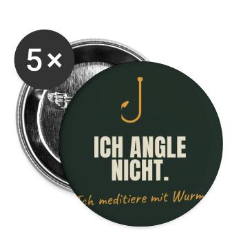 Angeln - Buttons groß 56 mm (5er Pack) - Weiß - Vorne