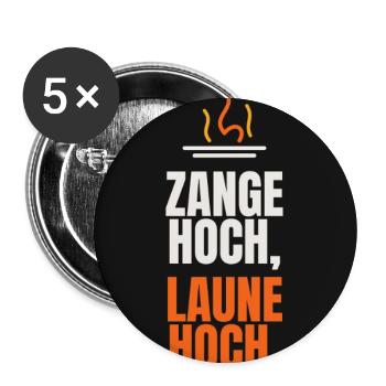 Grillen - Buttons groß 56 mm (5er Pack) - Weiß - Vorne