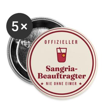 Sangria Liebe - Buttons groß 56 mm (5er Pack) - Weiß - Vorne