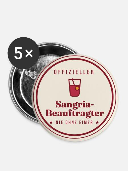 Sangria Liebe - Buttons groß 56 mm (5er Pack) - Weiß