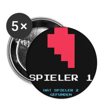 Gamer 2 - Buttons groß 56 mm (5er Pack) - Weiß - Vorne