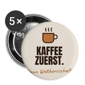 Kaffee - Buttons groß 56 mm (5er Pack) - Weiß - Vorne
