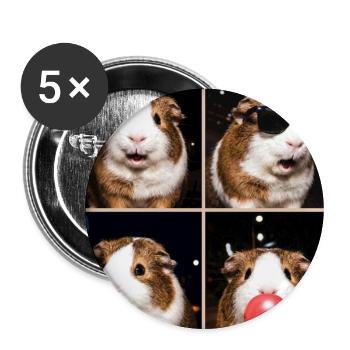 Meerschweinchen Meerschwein - Buttons groß 56 mm (5er Pack) - Weiß - Vorne