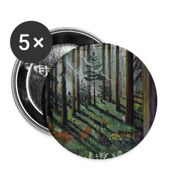 Verzauberter Wald Sonnenstrahlen Illustration - Buttons groß 56 mm (5er Pack) - Weiß - Vorne