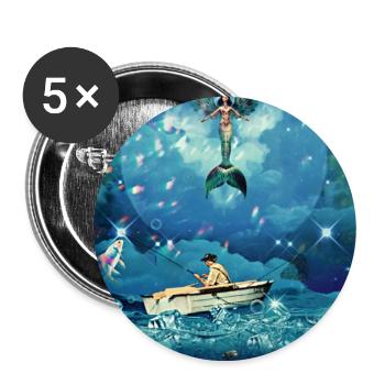 Magic Ocean - Buttons large 2.2''/56 mm (5-pack) - white - Front