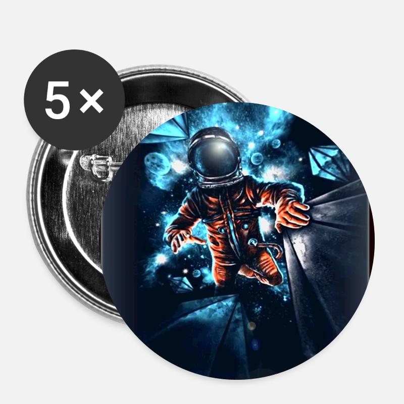 Raumfahrer - Buttons groß 56 mm (5er Pack) - Weiß