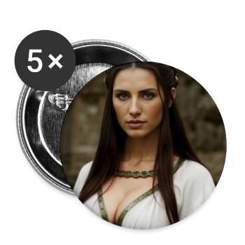 Keltiberische Frau - Buttons groß 56 mm (5er Pack) - Weiß - Vorne