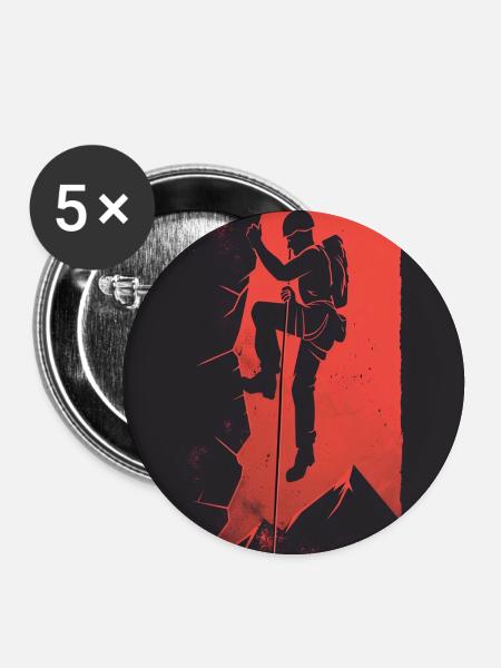 Dunkle Rampe für urbanes Klettern - Buttons groß 56 mm (5er Pack) - Weiß