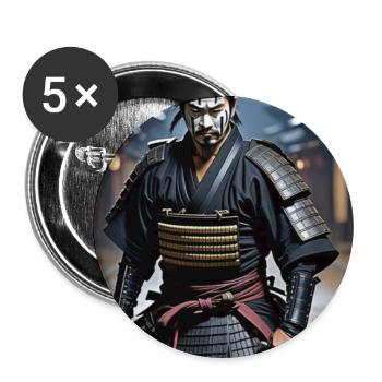 Samurai warrior. - Buttons large 2.2''/56 mm (5-pack) - white - Front