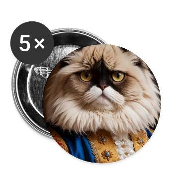 Royal Velvet Paw – The Aristocrat Cat - Buttons large 2.2''/56 mm (5-pack) - white - Front