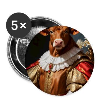 Majestic bull – king of the Baroque - Buttons large 2.2''/56 mm (5-pack) - white - Front