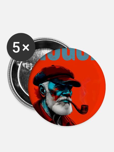 Rouge - Buttons groß 56 mm (5er Pack) - Weiß