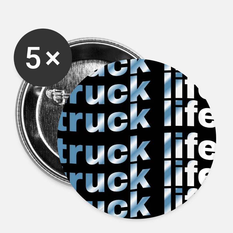 Lkw-Lebensdauer-Rastergradient - Buttons groß 56 mm (5er Pack) - Weiß