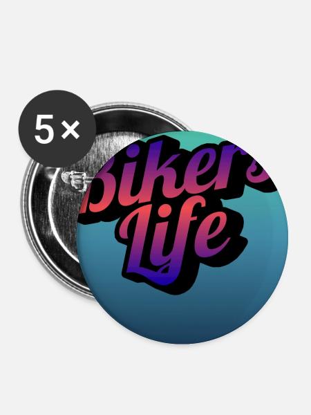Biker Lebensgradient - Buttons groß 56 mm (5er Pack) - Weiß