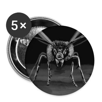 Midnight Stinger Mono Bee - Buttons groß 56 mm (5er Pack) - Weiß - Vorne