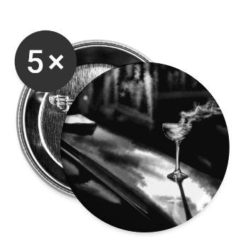 Midnight Martini auf Chrome - Buttons groß 56 mm (5er Pack) - Weiß - Vorne