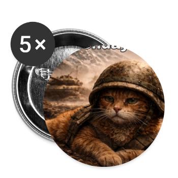 Monday Cat - Buttons groß 56 mm (5er Pack) - Weiß - Vorne