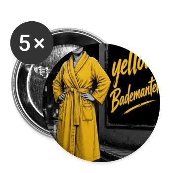 Gelber Bademantel Citylook - Buttons groß 56 mm (5er Pack) - Weiß - Vorne