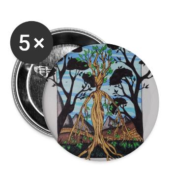 Root tree in frame - Buttons large 2.2''/56 mm (5-pack) - white - Front