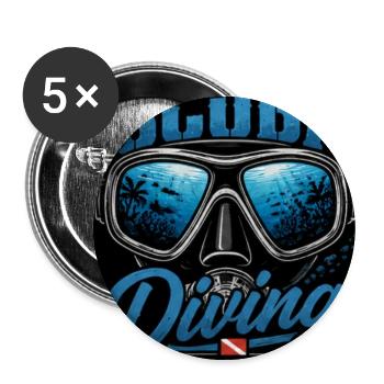 Scuba Diving Therapie - Buttons groß 56 mm (5er Pack) - Weiß - Vorne