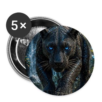 Mosaic leopard of the falls - Buttons large 2.2''/56 mm (5-pack) - white - Front