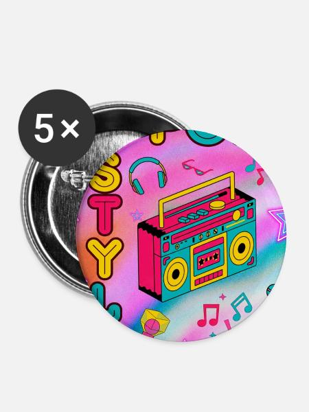 K-Pop-Stil - Buttons groß 56 mm (5er Pack) - Weiß