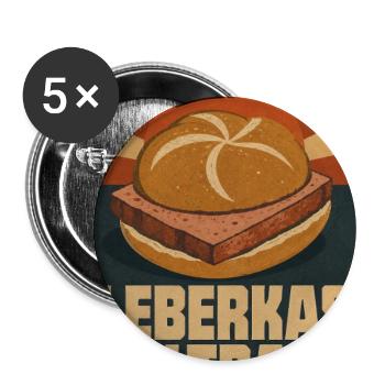 Leberkas Ultras - Buttons groß 56 mm (5er Pack) - Weiß - Vorne