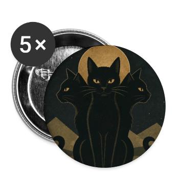 Moonbound Cats - Buttons groß 56 mm (5er Pack) - Weiß - Vorne
