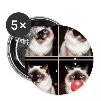 Cats Sacred Birman Cat - Buttons large 2.2''/56 mm (5-pack) - white - Front