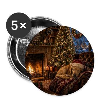 Christmas magic Family being together counts love - Buttons large 2.2''/56 mm (5-pack) - white - Front