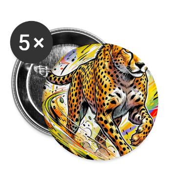 Gepard - Buttons groß 56 mm (5er Pack) - Weiß - Vorne