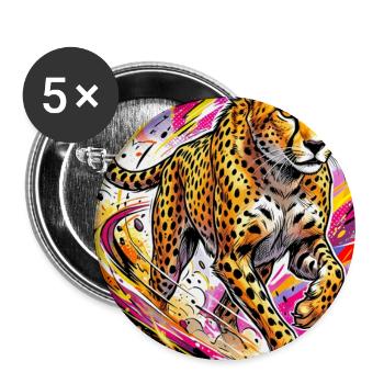 Gepard - Buttons groß 56 mm (5er Pack) - Weiß - Vorne