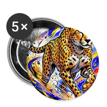 Gepard - Buttons groß 56 mm (5er Pack) - Weiß - Vorne