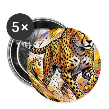 Gepard - Buttons groß 56 mm (5er Pack) - Weiß - Vorne