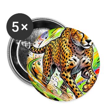 Gepard - Buttons groß 56 mm (5er Pack) - Weiß - Vorne